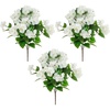 image:imageNearly Natural 19in UV Resistant Artificial Hydrangea Bush IndoorOutdoor  Set of 3White
