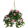 image:imageNearly Natural 24 in Artificial Geranium Red Floral Hanging Basket PlantPink