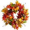 image:imageNearly Natural 24in Autumn Maple Leaf and Berries Fall Artificial Wreath