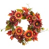 image:imageNearly Natural 24in Autumn Sunflower Pumpkin Pinecone and Berries Fall Artificial Wreath