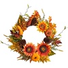 image:imageNearly Natural 24in Fall Sunflower Pumpkin Gourds Pinecone and Berries Autumn Artificial Wreath