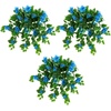 image:imageNearly Natural 24in UV Resistant Artificial Azalea Hanging Plant IndoorOutdoor  Set of 3Blue