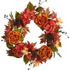 image:imageNearly Natural 25in Fall Ranunculus Hydrangea and Berries Autumn Artificial Wreath