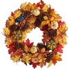 image:imageNearly Natural 26in Fall Pumpkin Gourd Pinecone and Maple Leaf Artificial Autumn Wreath