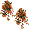 image:imageNearly Natural 28 Bougainvillea Hanging Bush Artificial Set of 2 UV Resistant IndoorOutdoor Silk Plants RedOrange