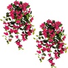 image:imageNearly Natural 28 Bougainvillea Hanging Bush Artificial Set of 2 UV Resistant IndoorOutdoor Silk Plants RedPink