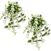 image:imageNearly Natural 28 Bougainvillea Hanging Bush Artificial Set of 2 UV Resistant IndoorOutdoor Silk Plants RedWhite