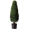 image:imageNearly Natural 3 ft Artificial Boxwood Tower Topiary Outdoor Patio Decor