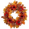 image:imageNearly Natural 30 in Artificial Fall Sunflower Wreath for Front Door DecorOrange