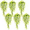 image:imageNearly Natural 30in UV Resistant Artificial Morning Glory Hanging Plant IndoorOutdoor  Set of 6Yellow