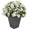 image:imageNearly Natural 33 in Artificial Geranium Plant in Slate Planter Porch DecorWhite