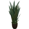 image:imageNearly Natural 35 in Artificial Sansevieria Plant with Black Planter