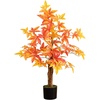image:imageNearly Natural 3FT Deluxe Autumn Artificial Maple Tree Faux Fall Dcor for Home Decorations for Fall Autumn Thanksgiving and Halloween with Black Nursery Pot