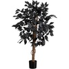 image:imageNearly Natural 3ft Artificial Halloween Black Ficus Tree with Natural Trunk  Indoor Decor for Spooky Gatherings