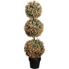 image:imageNearly Natural 3ft Autumn Triple Ball Boxwood Topiary Tree with 30 LED Lights