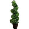 image:imageNearly Natural 3ft UVResistant Boxwood Spiral Topiary Artificial Tree  IndoorOutdoor Faux Greenery in Black Decorative Planter Lifelike Synthetic Bush for Home or Garden Decor