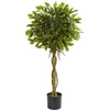 image:imageNearly Natural 4 ft Artificial Ficus Topiary UVResistant Outdoor Fake Tree