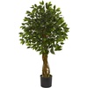 image:imageNearly Natural 4 ft Artificial Ficus Tree UVResistant Outdoor Porch Decor