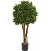 image:imageNearly Natural 46in UV Resistant Outdoor Artificial Boxwood Topiary Tree With Planter Potted Realistic Faux Topiary Ball Shrub For Patio Deck Balcony Indoor Front Porch Decor