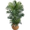 image:imageNearly Natural 4ft Areca Artificial Palm Tree in Boho Chic Handmade Natural Cotton Woven Planter with Tassels UV Resistant IndoorOutdoor
