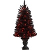 image:imageNearly Natural 4ft Black Halloween Artificial Christmas Tree in Urn with 100 Orange LED Lights
