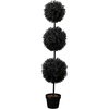 image:imageNearly Natural 4ft UV Resistant Artificial Halloween Black Triple Ball Boxwood Topiary  IndoorOutdoor