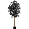 image:imageNearly Natural 5ft Artificial Halloween Black Ficus Tree with Natural Trunk  Indoor Decor for Spooky Gatherings