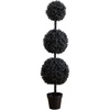 image:imageNearly Natural 5ft UV Resistant Artificial Halloween Black Triple Ball Boxwood Topiary