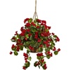 image:imageNearly Natural 6857RD Geranium Hanging Basket UV Resistant Red10125 x 29 x 10125