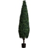 image:imageNearly Natural 6FT Artificial Boxwood Topiary Tree for IndoorOutdoor Decoration Faux Boxwood Tower Topiary Cone Shaped Plant Decorating Hedge UV Resistant with Black Nursery Pot
