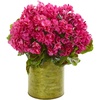 image:imageNearly Natural Geranium Artificial Plant in Metal Planter UV Resistant IndoorOutdoorPink