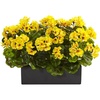 image:imageNearly Natural Geranium Silk Plant in Rectangular Planter UV Resistant IndoorOutdoorYellow