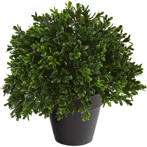 image:imageNearly Natural 10 in Artificial Boxwood Topiary Pot UV Resistant Fake Plant