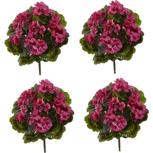 image:imageNearly Natural 13 in Artificial Geranium Bush Set UVResistant Porch DecorBeauty