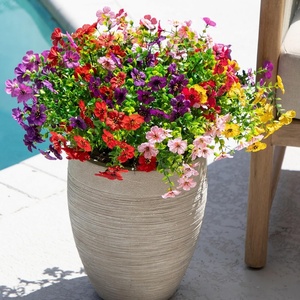image:imageNearly Natural 13in UV Resistant Artificial Daisy Bush IndoorOutdoor  Set of 12Assorted 1