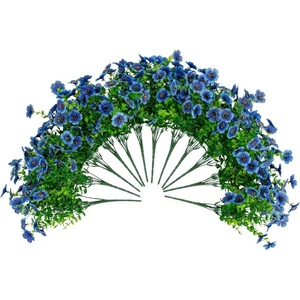 image:imageNearly Natural 13in UV Resistant Artificial Daisy Bush IndoorOutdoor  Set of 12Blue