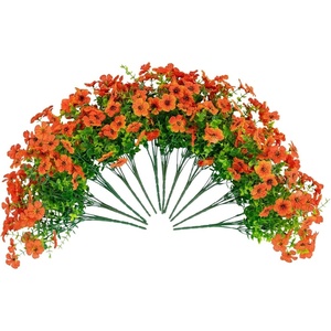 image:imageNearly Natural 13in UV Resistant Artificial Daisy Bush IndoorOutdoor  Set of 12Orange
