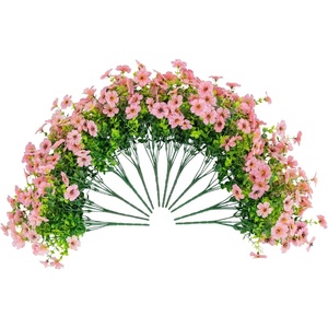 image:imageNearly Natural 13in UV Resistant Artificial Daisy Bush IndoorOutdoor  Set of 12Pink
