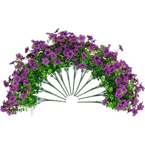 image:imageNearly Natural 13in UV Resistant Artificial Daisy Bush IndoorOutdoor  Set of 12Purple