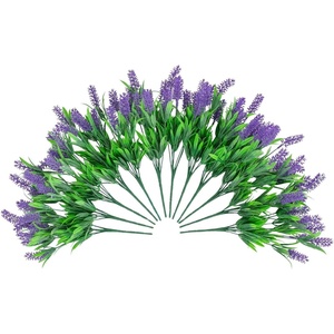 image:imageNearly Natural 13in UV Resistant Artificial Flowering Lavender Bush IndoorOutdoor  Set of 12