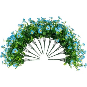 image:imageNearly Natural 13in UV Resistant Artificial Pansy Bush IndoorOutdoor  Set of 12Blue