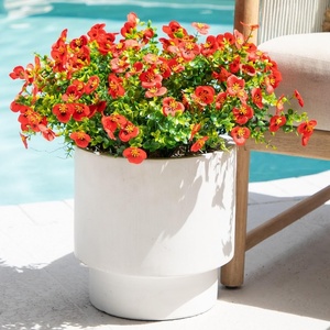 image:imageNearly Natural 13in UV Resistant Artificial Pansy Bush IndoorOutdoor  Set of 12Red