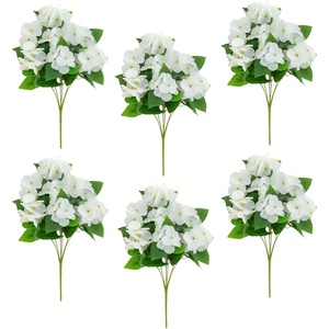 image:imageNearly Natural 14in UV Resistant Artificial Hydrangea Bush IndoorOutdoor  Set of 6White