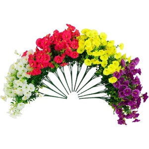 image:imageNearly Natural 14in UV Resistant Artificial Morning Glory Bush IndoorOutdoor  Set of 12Assorted 2
