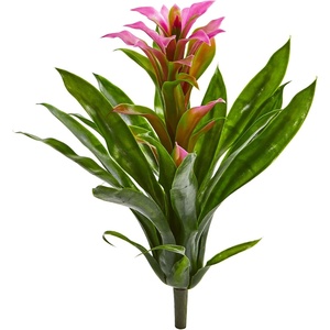 image:imageNearly Natural 15 in Artificial Bromeliad Flower Set of 4 Centerpiece Decor