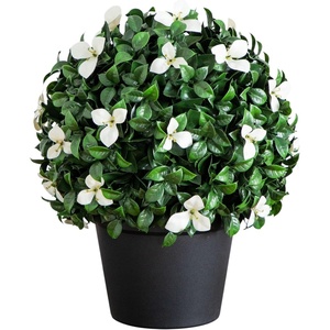 image:imageNearly Natural 15in UV Resistant Artificial Boxwood Gardenia Topiary Plant  IndoorOutdoor