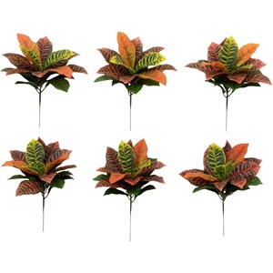 image:imageNearly Natural 17 Garden Croton Artificial Real Touch Set of 6 Silk Plants Multi