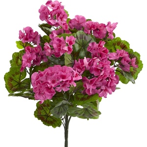 image:imageNearly Natural 19 in UVResistant Artificial Geranium Bush Set of 3Beauty