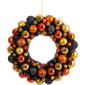 image:imageNearly Natural 19in Halloween Shatterproof JackoLantern Pumpkin Ornament Wreath