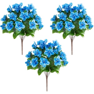 image:imageNearly Natural 19in UV Resistant Artificial Azalea Bush IndoorOutdoor  Set of 3Blue
